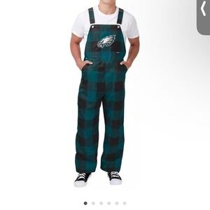 FOCO Adult Philadelphia Eagles Plaid Overalls size xs